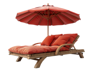 beach chair and umbrella