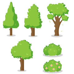 collection of trees vector