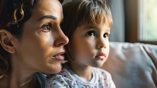 Mother and her daughter are staring thoughtfully into the distance, perhaps pondering the implications of rapidly advancing technologies like artificial intelligence