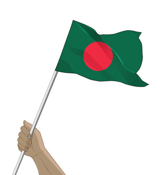 recommend clip art: hand holding a waving bangladesh flag vector