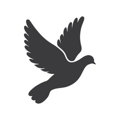 Flying pigeon flat silhouette vector