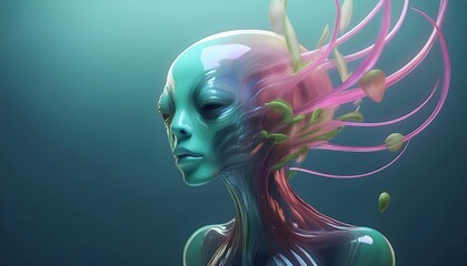 Parasitic Relationship Concept - Extraterrestrial beings are slowly taken over by parasites.