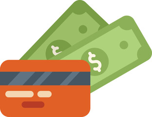 This icon shows a credit card withdrawing money from a bank account, representing online payment, digital banking and cashless transactions