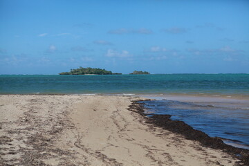 Beautiful tropical island lagoon ocean landscape, Fiji