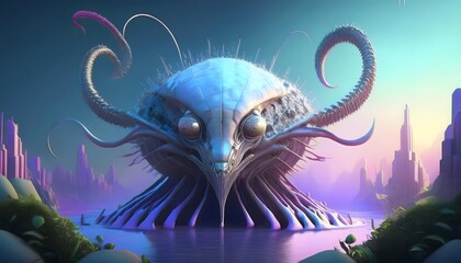 Parasitic Relationship Concept - Extraterrestrial beings are slowly taken over by parasites.