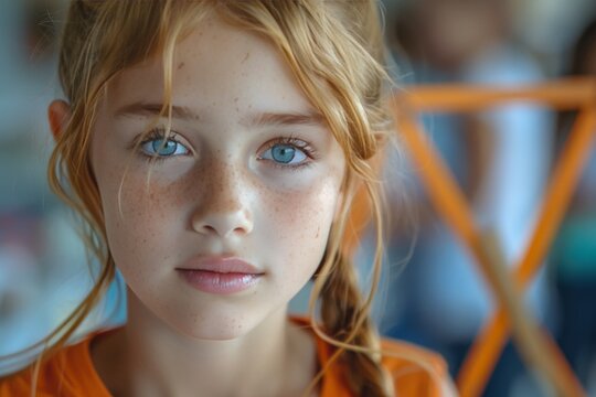 High school student engages in geometry class learning to measure angles with a protractor - Powered by Adobe