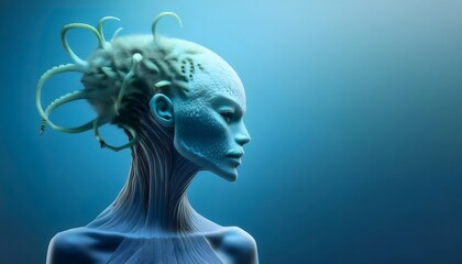 Obraz premium Parasitic Relationship Concept - Extraterrestrial beings are slowly taken over by parasites.