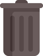 Simple gray trash can icon represents the concept of waste disposal