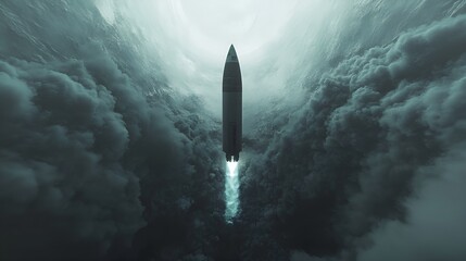 The rocket takes off from launch pad