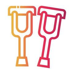 crutches Line Gradient Icon
