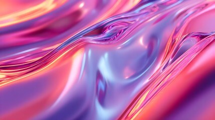 Fototapeta premium Neon-colored water waves forming smooth, organic curves, with bold, dynamic lines that give the composition a futuristic and modern aesthetic, full of energy and fluidity 