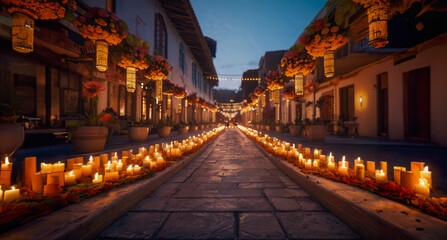 Obraz premium AI-generated image of Día de los Muertos Day of the Dead celebration a unique and colorful event and culture that emphasizes remembrance and the continuity of life 