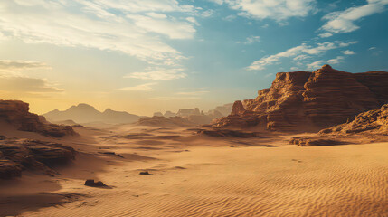 Naklejka premium sunset in the desert