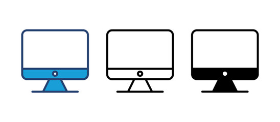 Computer icon vector. computer monitor icon vector.
