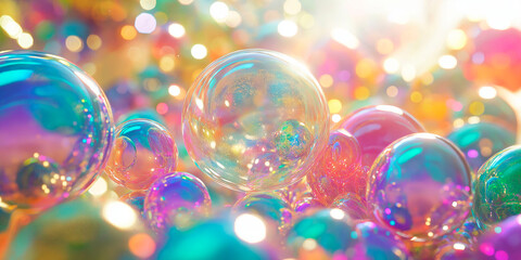 Translucent multi-colored bubbles