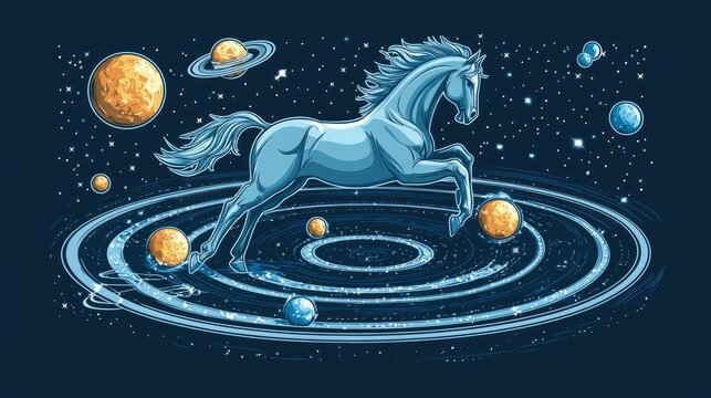 Horse Running Through The Milky Way Galaxy