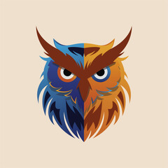 vector owl logo design