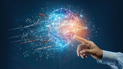person holding a interface
