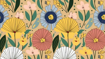 seamless background with flowers