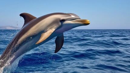 Fototapeta premium Dolphin Leaping Out of the Ocean Wildlife Photography