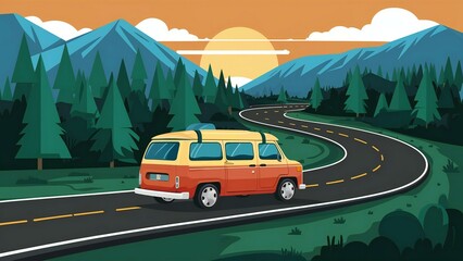 Fototapeta premium car in the mountains