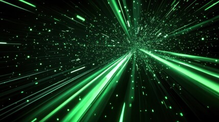 Naklejka premium Abstract Green Light Speed