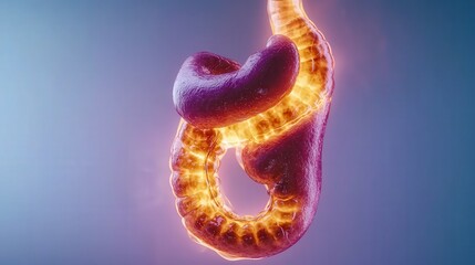 Fototapeta premium 3D Rendered Human Digestive System Anatomy Illustration