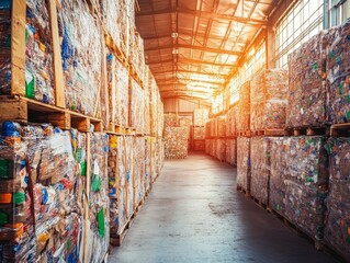 Fototapeta premium A company striving for a zero-waste economy, reusing by-products and minimizing packaging waste to create a sustainable supply chain.