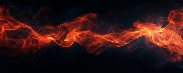 Fototapeta premium Flaming red and orange smoke swirling on