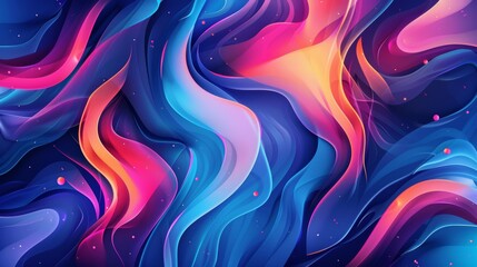 Fototapeta premium Vibrant Fluid Abstract Patterns Showcase Dynamic Movement and Energetic Gradients in a Mesmerizing Cosmic Backdrop