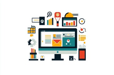 website design displayed on various devices against a white background