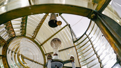 Interior de la lámpara del antiguo faro de Cabo Polonio, Uruguay