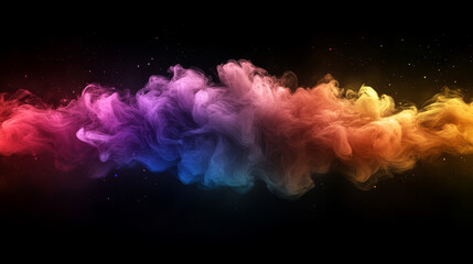 Fototapeta premium Abstract colorful smoke against black background.