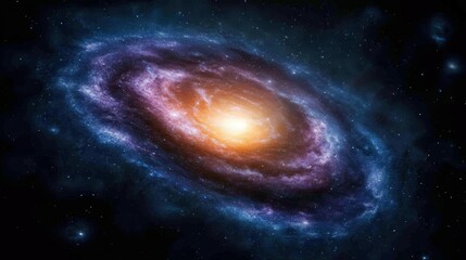 Obraz premium Spiral Galaxy in Deep Space Cosmic Nebula Astronomical Photography Starry Night Sky