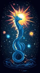 Cosmic Dragon in the Night Sky