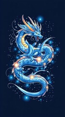 Celestial Dragon with Stars