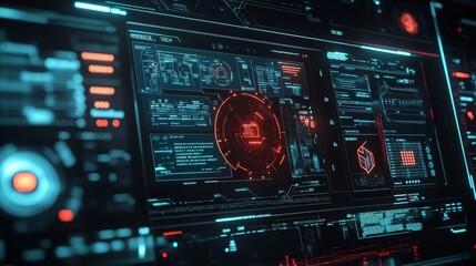 Obraz premium A security software interface monitoring real-time threats, showing blocked malware, viruses, and cyber attacks.