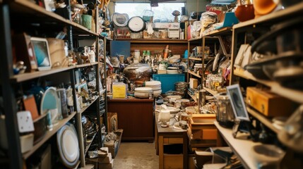 Naklejka premium A thriving second-hand economy where refurbished products and pre-owned items are sold, extending their lifecycle and reducing waste.