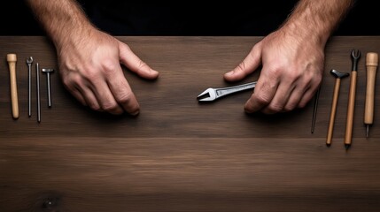 A plumber's skilled hands expertly tighten a pipe joint with a wrench, showcasing craftsmanship and precision in plumbing work