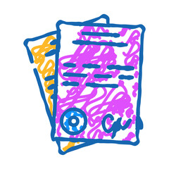 documents business manager, agreement partnership doodle icon sketch vector. documents business manager, agreement partnership sign. isolated symbol illustration