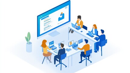 A virtual training platform where employees participate in live webinars and interactive courses on various professional topics.