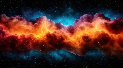 Obraz premium Cosmic Nebula Cloudscape with Stars Abstract Space Background