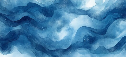 Fototapeta premium Abstract illustration of a blue watercolor background with a watery wavy texture made for wallpapers, professional artwork
