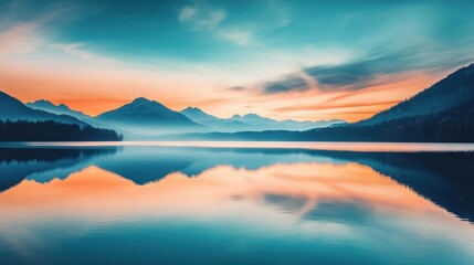 Fototapeta premium Serene Mountain Lake Reflection