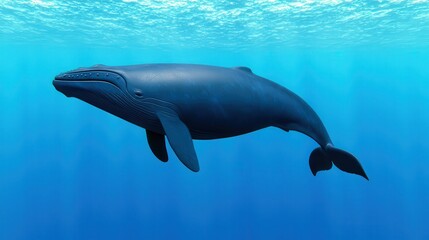 Obraz premium Underwater Blue Whale in Ocean Depths Wildlife Photography