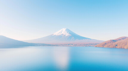 Fototapeta premium photo of Mount Fuji under a clear blue sky.