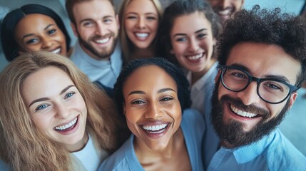 Fototapeta premium Smiling Group of Diverse Friends Together in a Studio