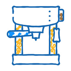 drip filtration coffee machine doodle icon sketch vector. drip filtration coffee machine sign. isolated symbol illustration