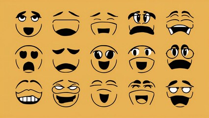 set of cartoon faces