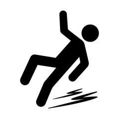 Slippery Black Icon,Vector Illustration, Isolate On White Background Label. EPS10